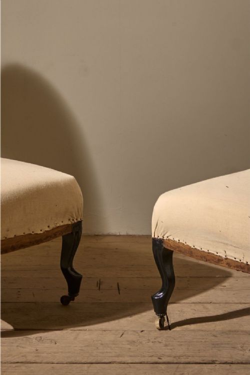 fig 1. Pair of Napoleon III scroll back slipper chairs