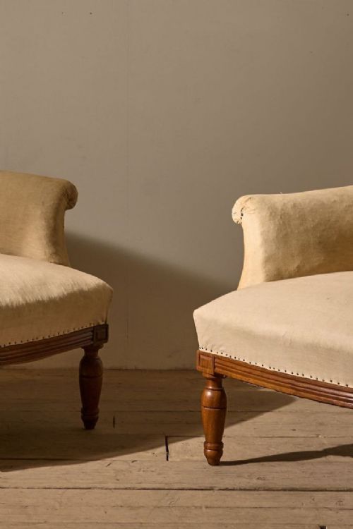 fig 1. Pair of 19th century French square back armchairs