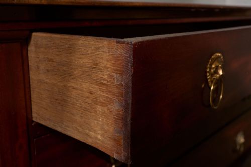 19TH CENTURY MAHOGANY PAW FOOTED CHEST OF DRAWERS - ADDITIONAL PHOTO 7