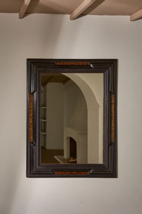 VERY LARGE 19TH CENTURY ITALIAN EBONISED AND FAUX TORTOISESHELL MIRROR NO3