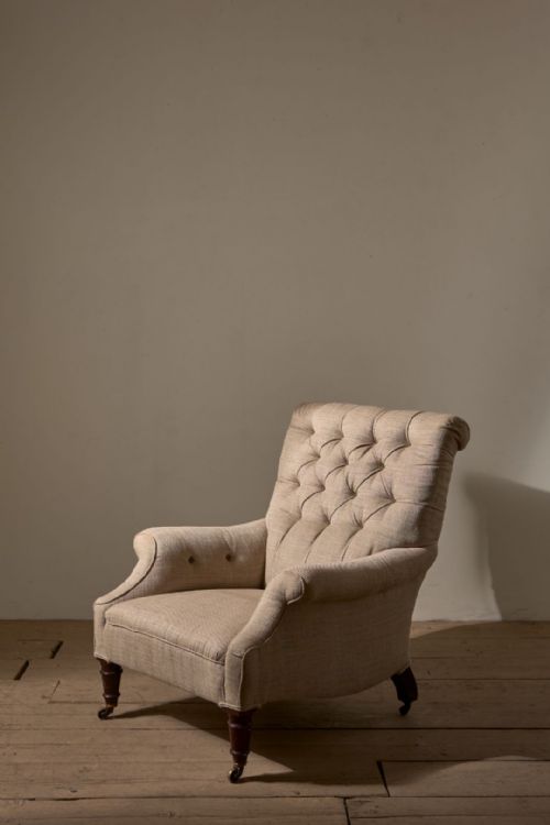 Victorian Country House Armchair with Shapely Sides
