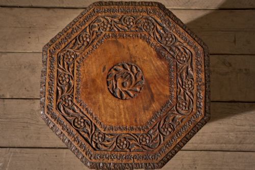 19TH CENTURY PADAUK ANGLO INDIAN SIDE TABLE DRAGON - ADDITIONAL PHOTO 2