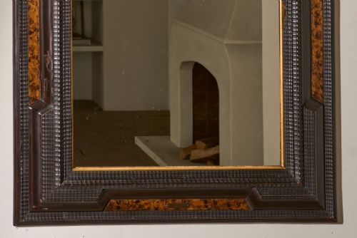 LARGE 19TH CENTURY ITALIAN EBONISED AND FAUX TORTOISESHELL MIRROR NO2 - ADDITIONAL PHOTO 2