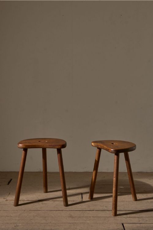 PAIR OF 19TH CENTURY PINE VERNACULAR STOOLS
