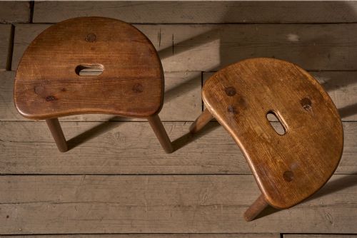 PAIR OF 19TH CENTURY PINE VERNACULAR STOOLS - ADDITIONAL PHOTO 2