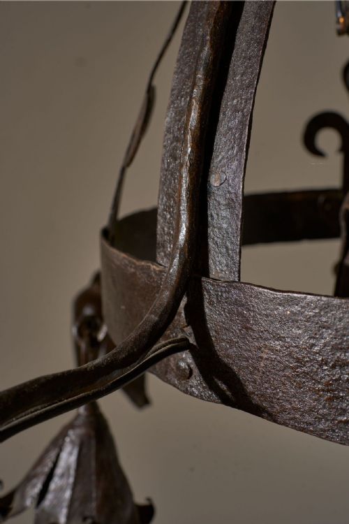 EARLY 20TH CENTURY ESTATE MADE BLACKSMITH HANGING LIGHT - ADDITIONAL PHOTO 3