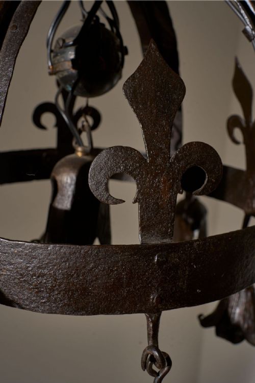 EARLY 20TH CENTURY ESTATE MADE BLACKSMITH HANGING LIGHT - ADDITIONAL PHOTO 4