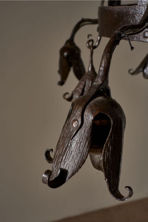 EARLY 20TH CENTURY ESTATE MADE BLACKSMITH HANGING LIGHT - ADDITIONAL PHOTO 5