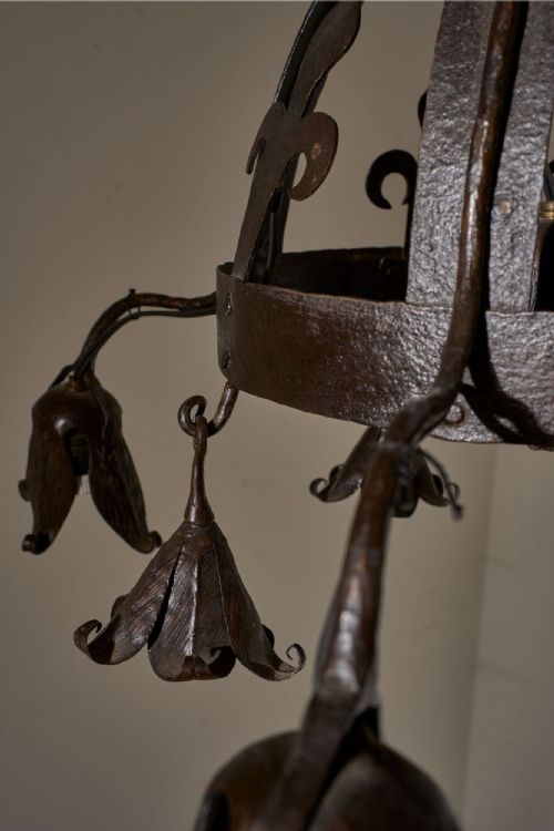 EARLY 20TH CENTURY ESTATE MADE BLACKSMITH HANGING LIGHT - ADDITIONAL PHOTO 6
