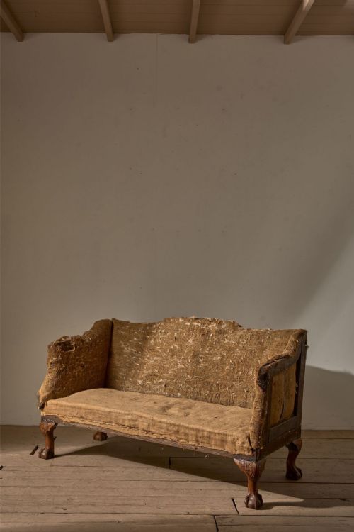 19th Century ball and claw footed campaign sofa
