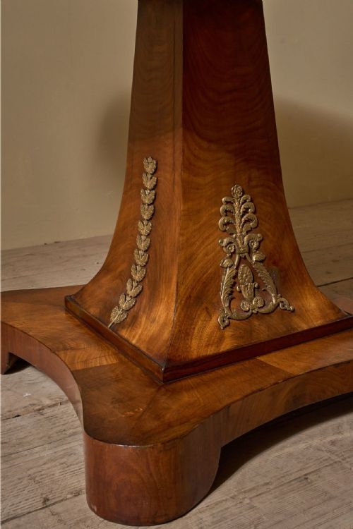 19TH CENTURY FRENCH EMPIRE RED MARBLE AND MAHOGANY GUERIDON TABLE - ADDITIONAL PHOTO 2