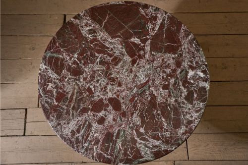 19TH CENTURY FRENCH EMPIRE RED MARBLE AND MAHOGANY GUERIDON TABLE - ADDITIONAL PHOTO 4