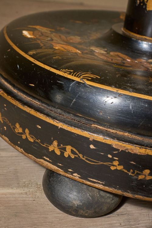 C1920 BLACK LACQUERED CHINOISERIE FLOOR LAMP - ADDITIONAL PHOTO 5