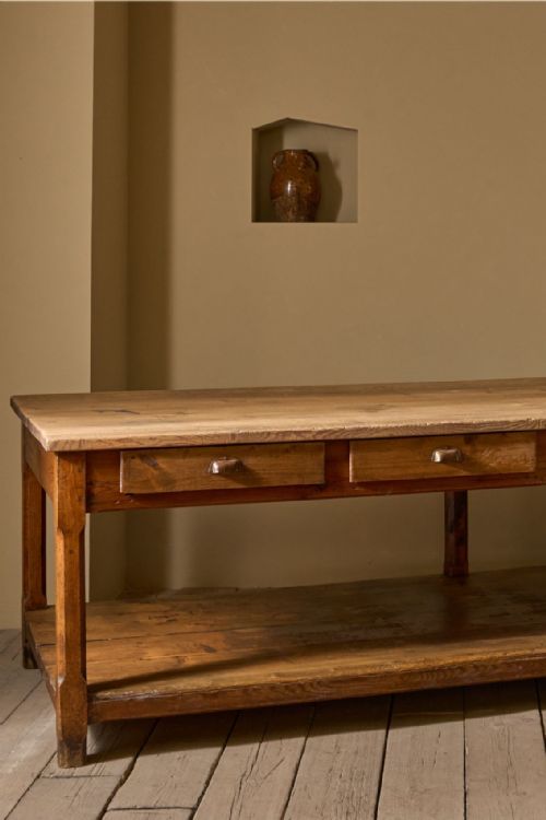3M 19TH CENTURY PINE PREP TABLE KITCHEN COUNTER - ADDITIONAL PHOTO 1