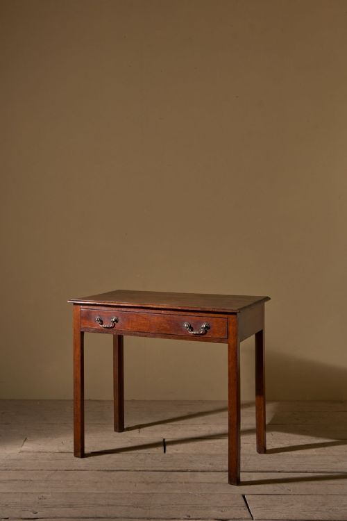 18th century oak single drawer side table - 1