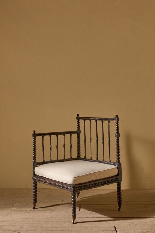 19th Century Ebonised Bobbin Corner Chair