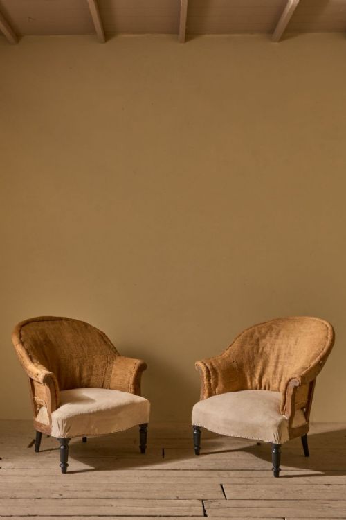 Pair of Napoleon III Hessian Tub Chairs