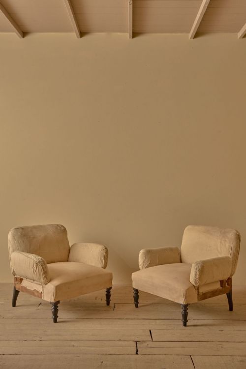 Pair of Napoleon III Pillow Armed Armchairs