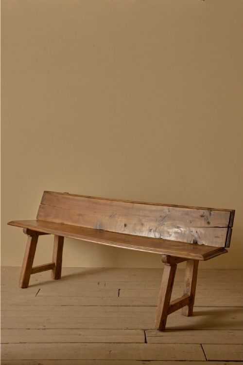 18th Century Solid Walnut Spanish Hall Bench