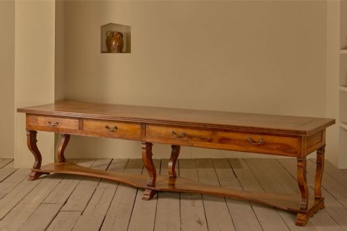 fig 1. 3.3m 19th century Walnut Italian drapers table