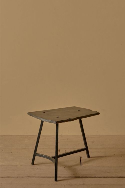 Mid Century French Steel and Slate Side Table