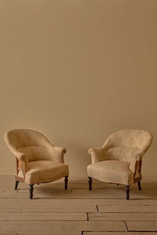 Pair of Napoleon III tub chairs