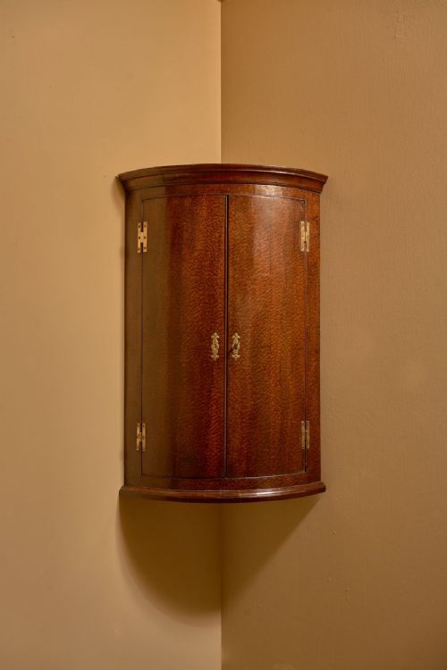 Georgian Plum Pudding Mahogany Corner Cupboard