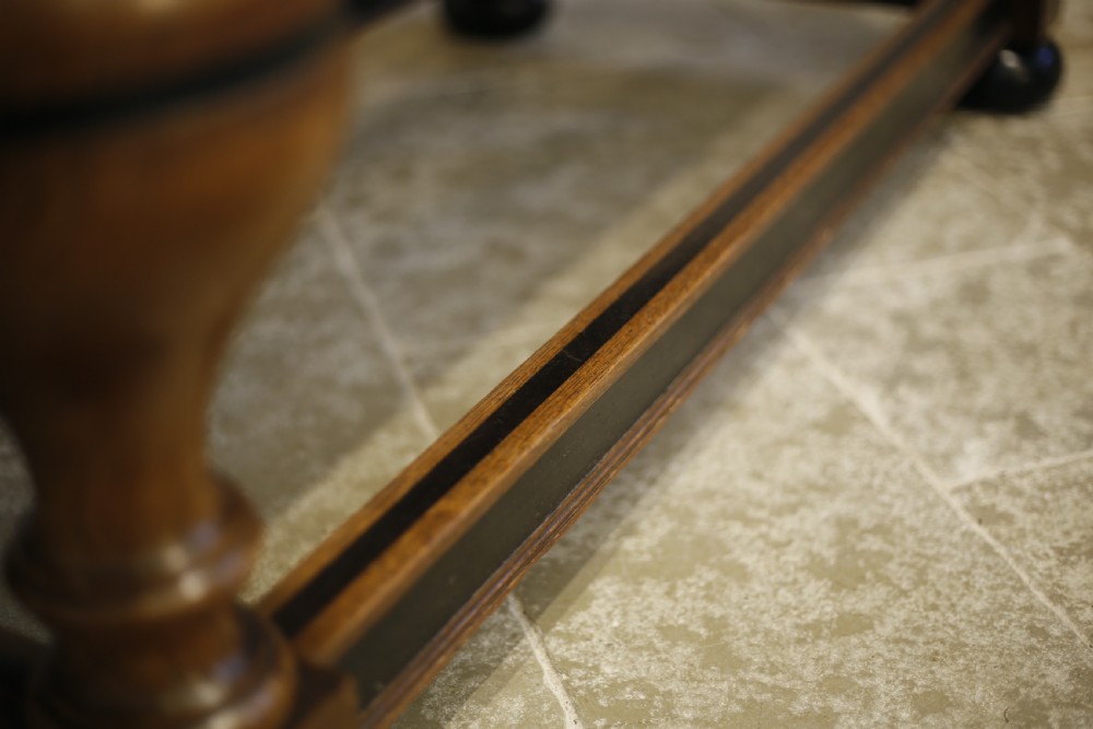 19th century refectory table with ebonised details View V