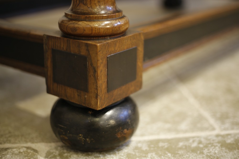 19th century refectory table with ebonised details View VI