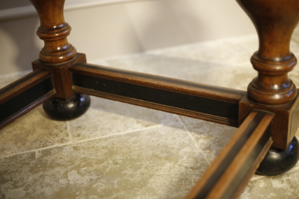 19th century refectory table with ebonised details View VII