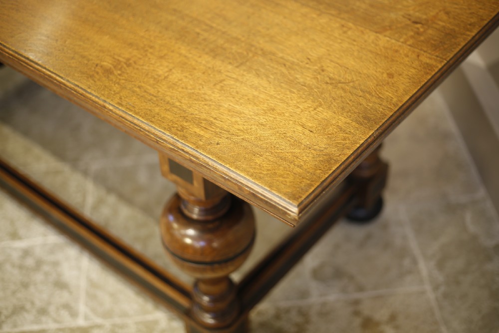 19th century refectory table with ebonised details View XI