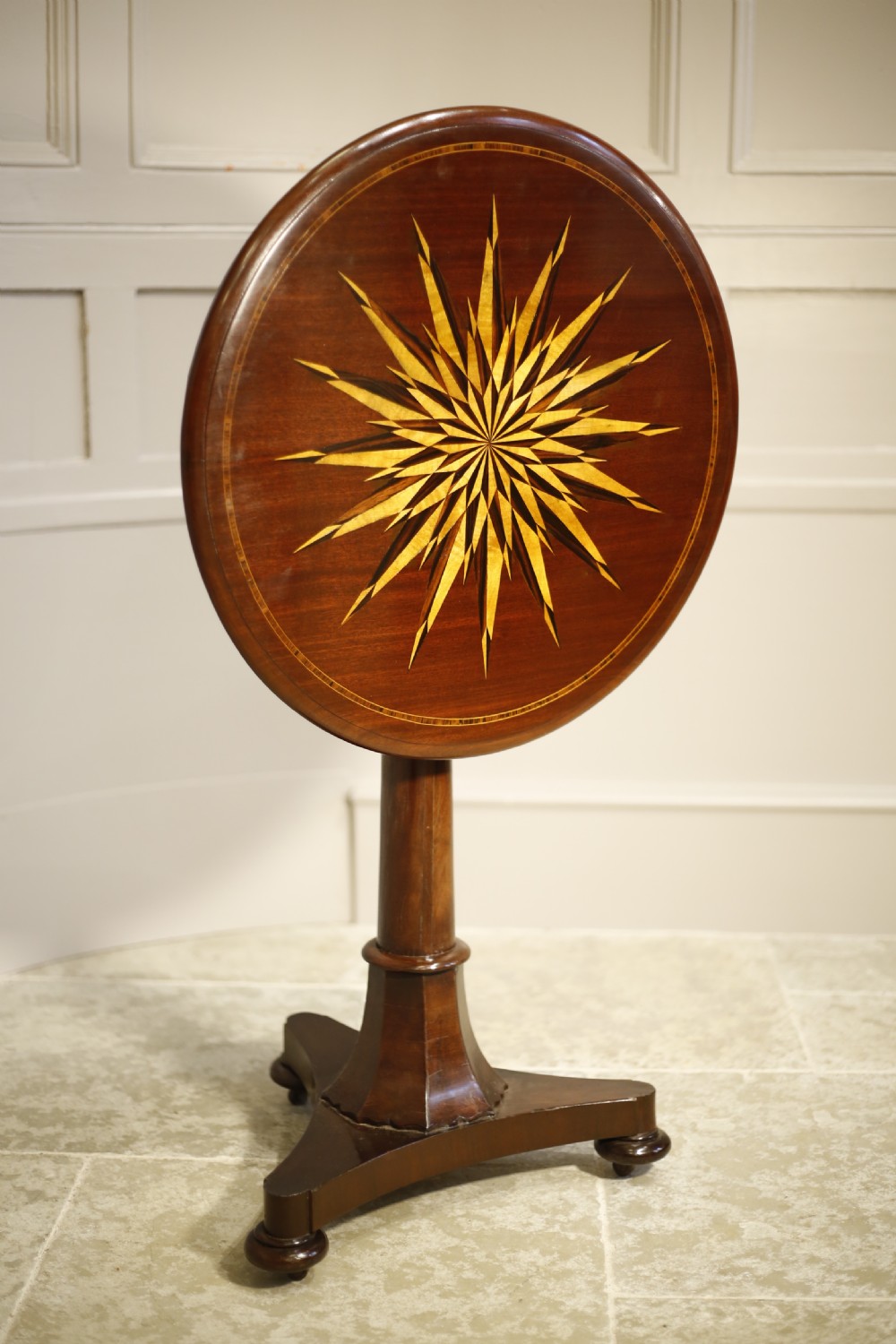 Early Victorian Mahogany marquetry star side table