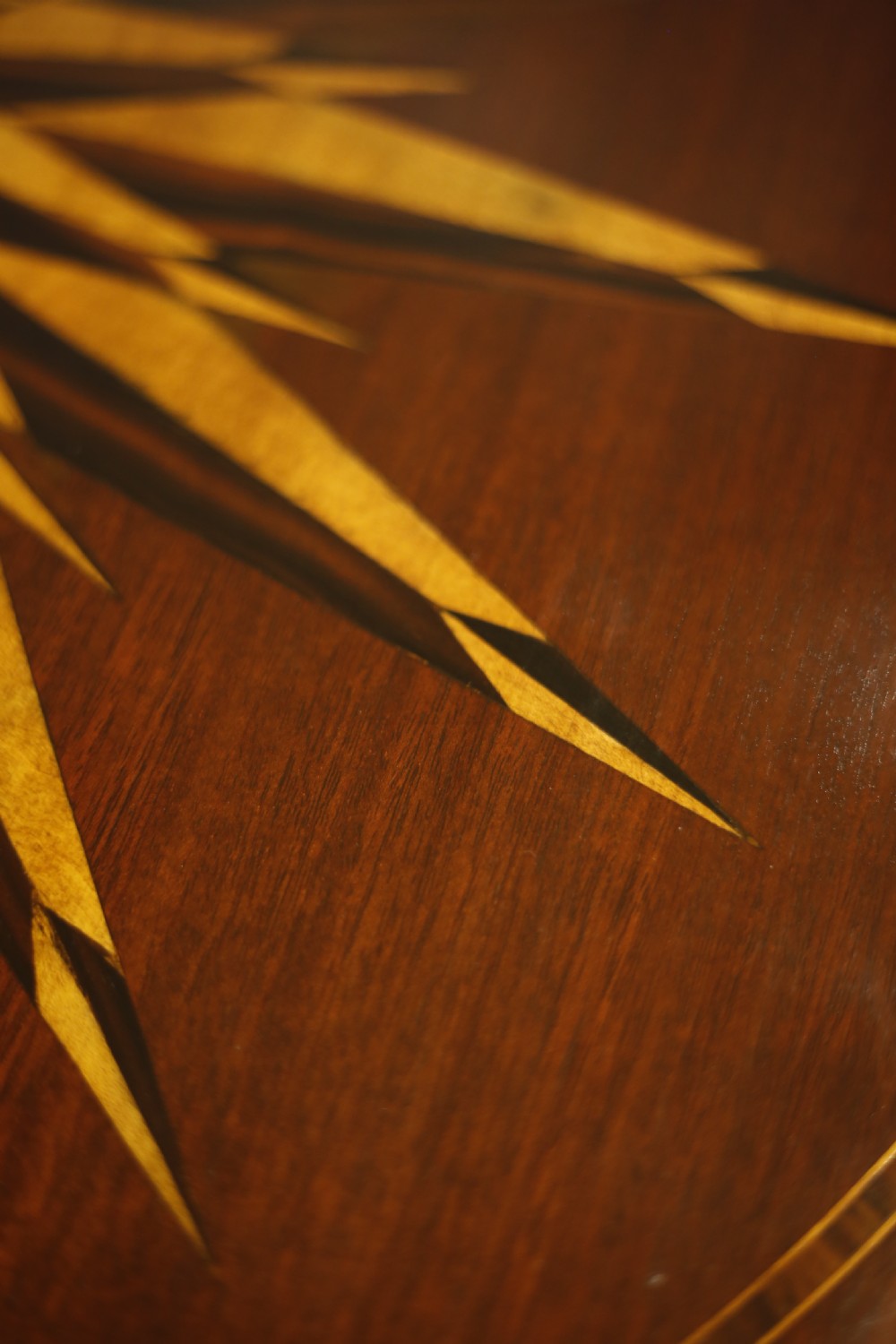 Early Victorian Mahogany marquetry star side table View VI