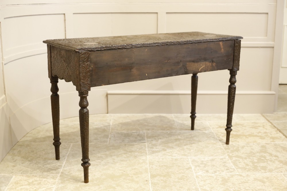 Early 20th century heavy carved console table View XII