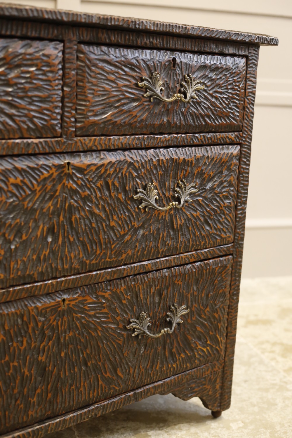 Early 20th century heavily carved chest of drawers View III