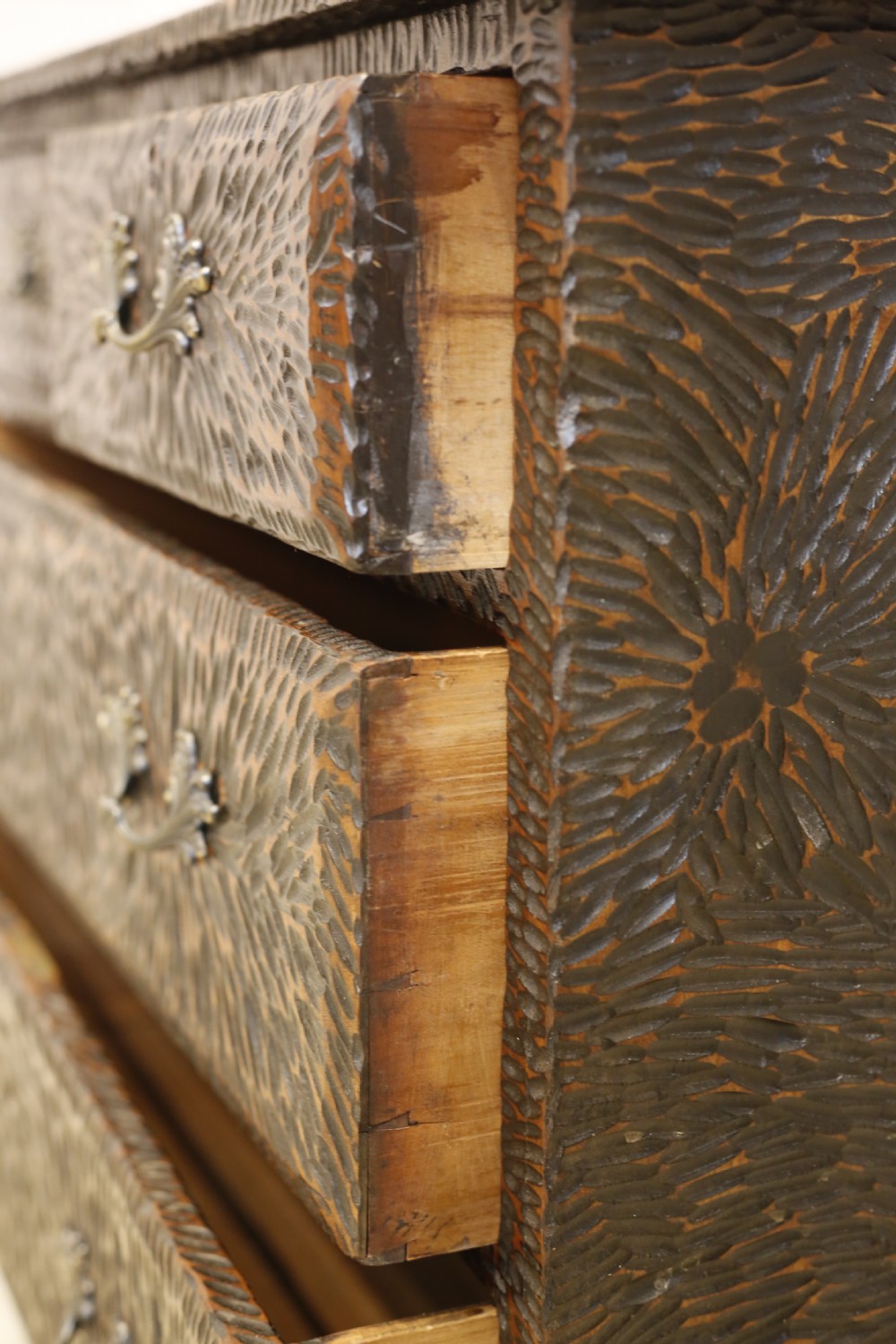Early 20th century heavily carved chest of drawers View IX