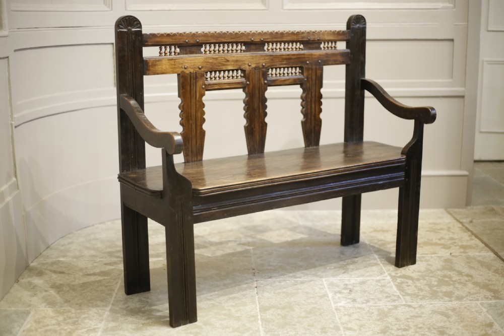 19th century French Breton country bench View II