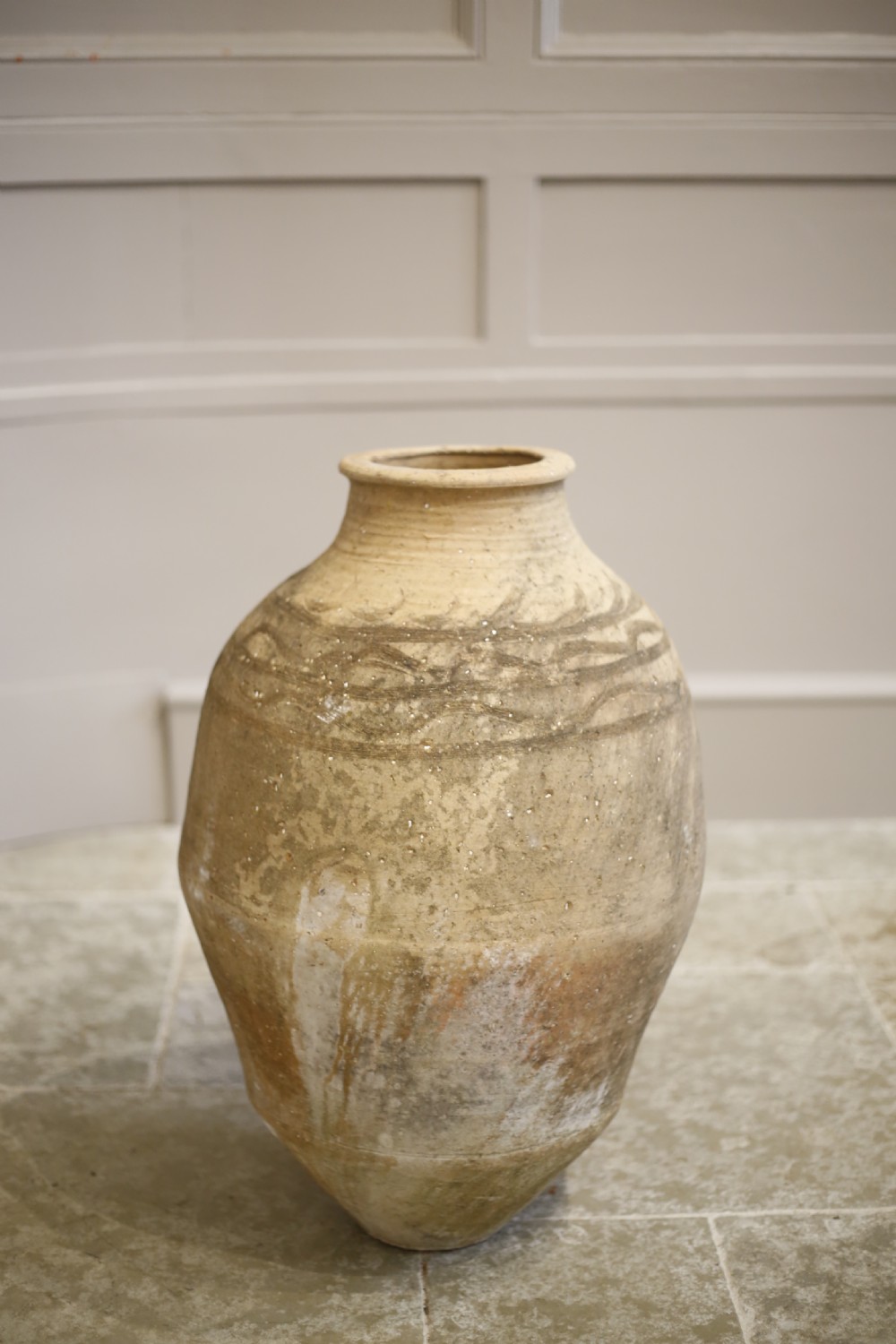 Early 20th century olive pot- Heavy detailed View II
