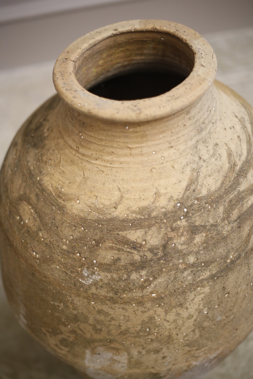 Early 20th century olive pot- Heavy detailed View III