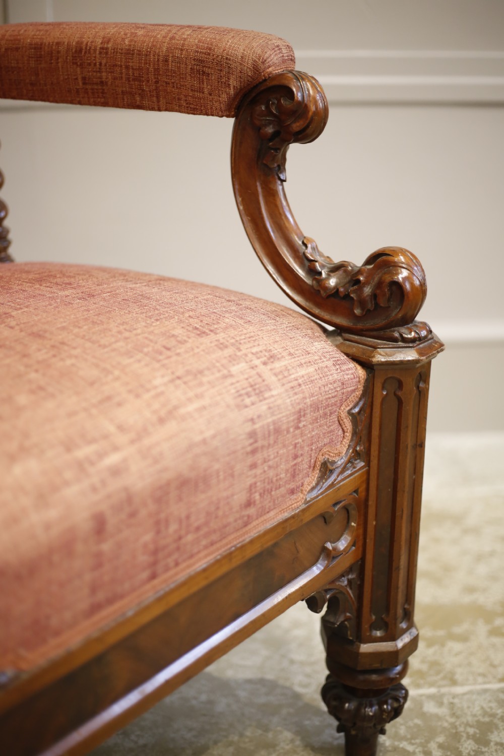 19th century Puginesque Gothic throne chair View VII