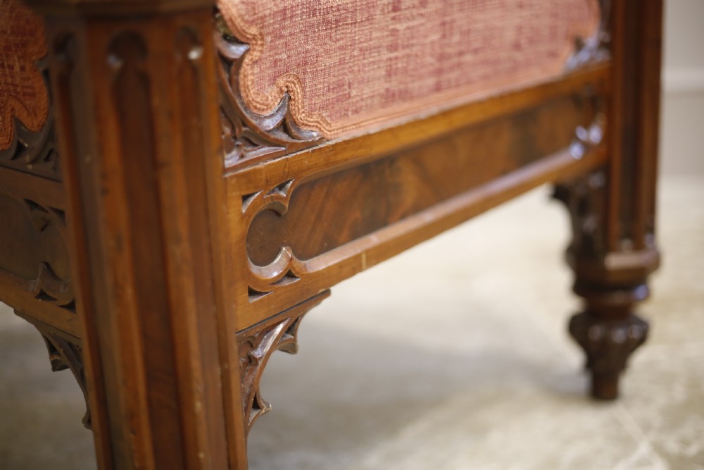 19th century Puginesque Gothic throne chair View IX