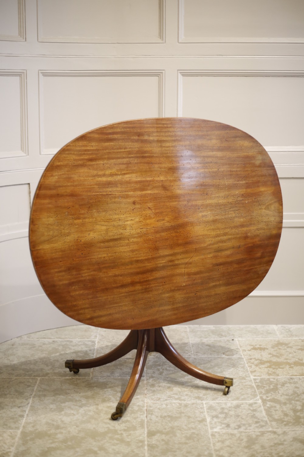 Regency mahogany oval flip top breakfast table