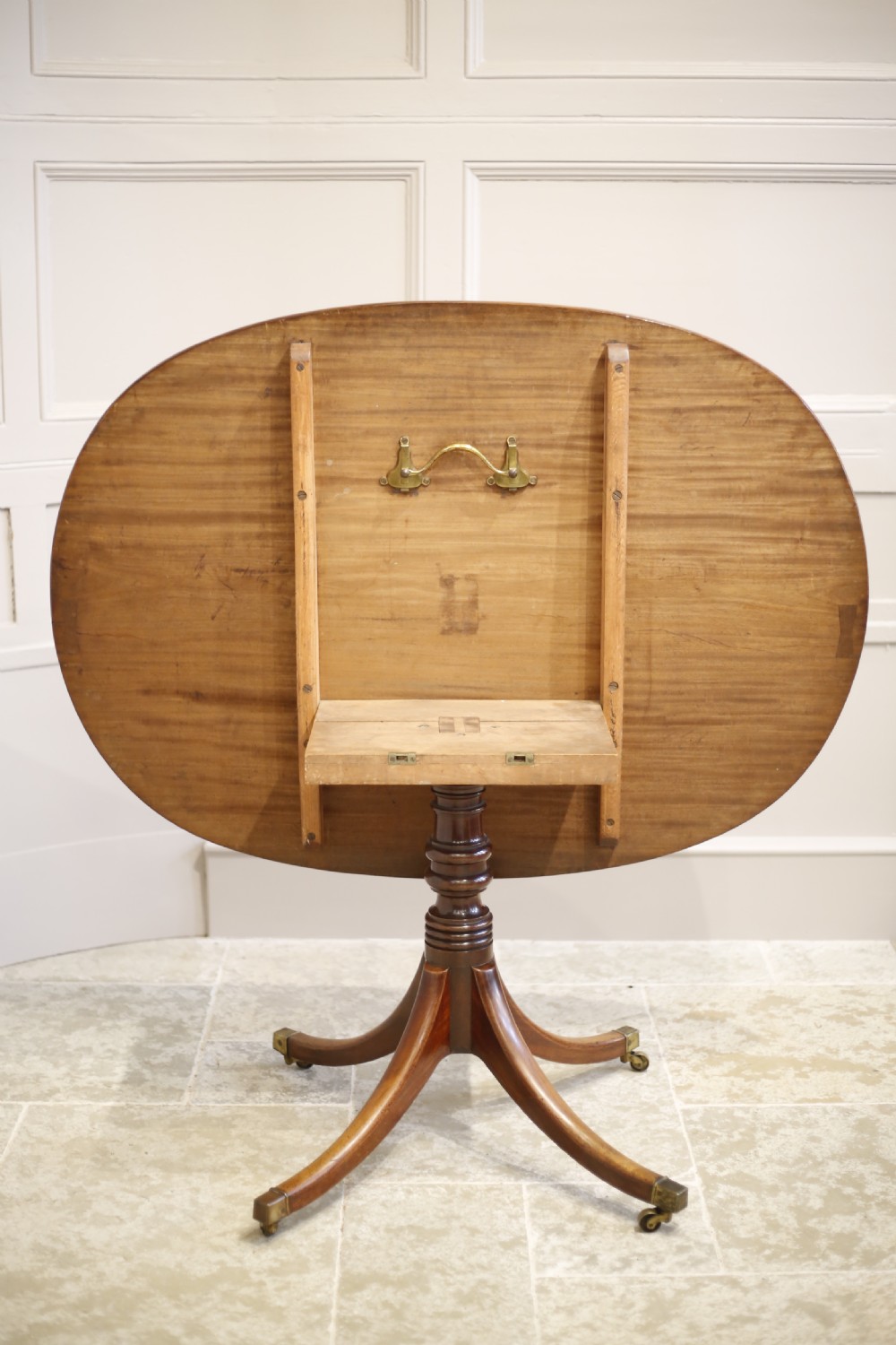 Regency mahogany oval flip top breakfast table View XI