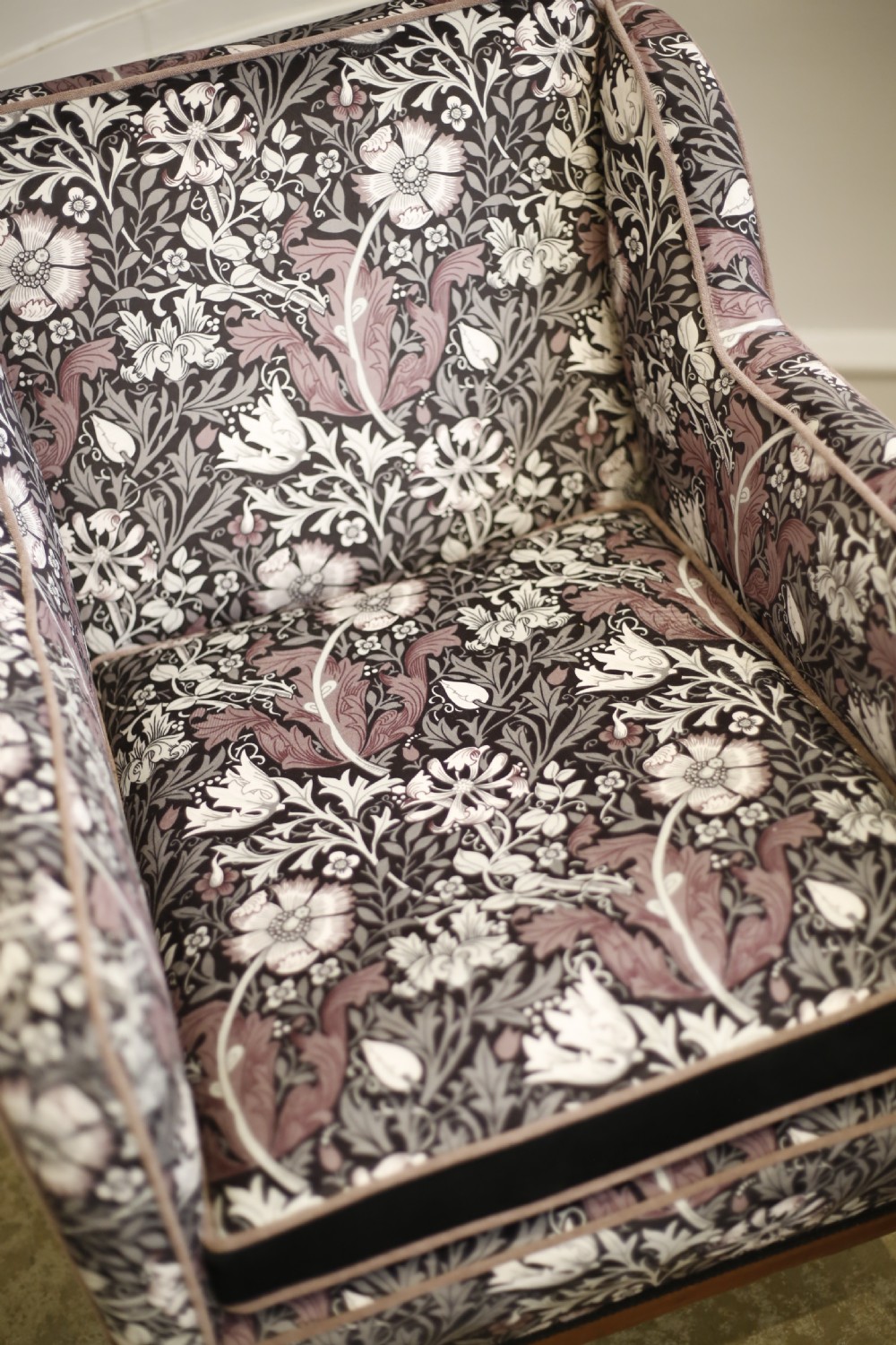 Pair of square sided inlaid Edwardian armchairs View VIII