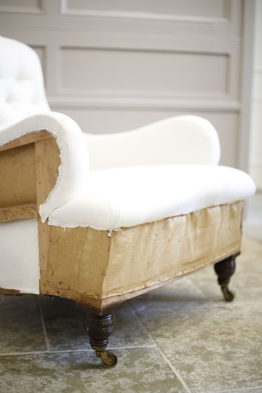 Deep seated Victorian English country house armchair View II