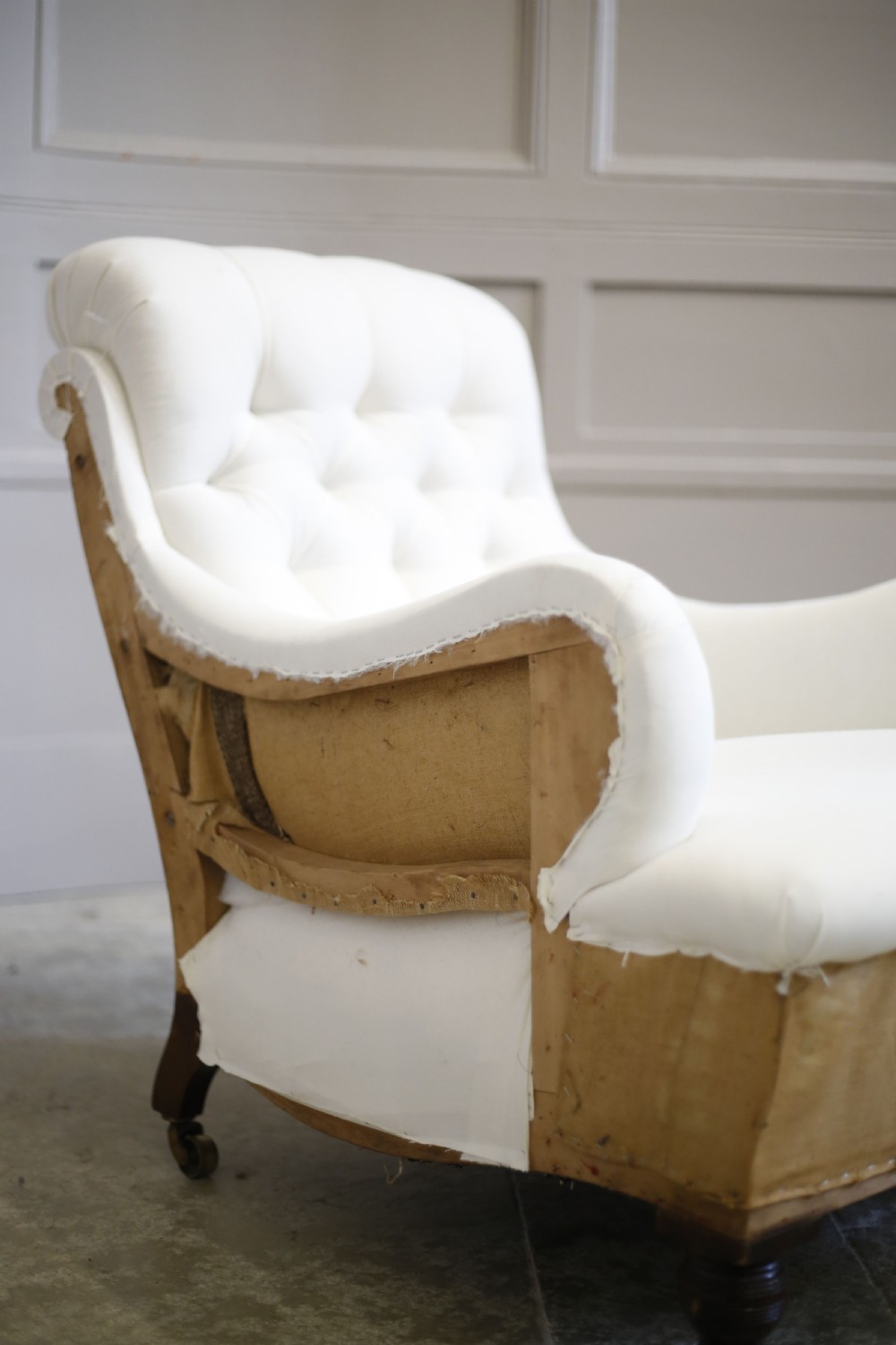 Deep seated Victorian English country house armchair View III