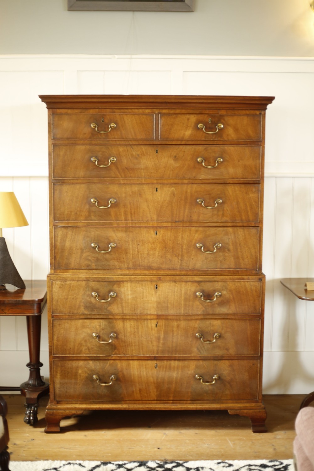 Georgian mahogany tall chest of drawers