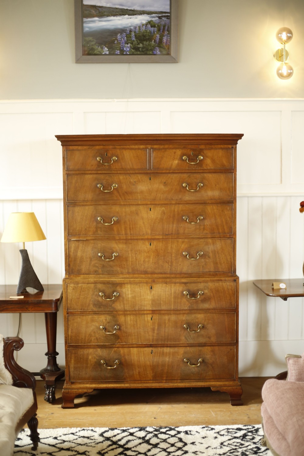 Georgian mahogany tall chest of drawers View II