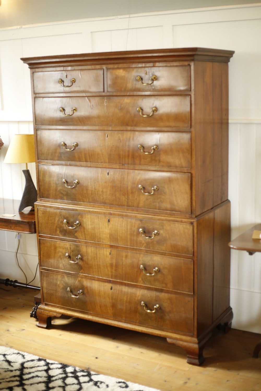 Georgian mahogany tall chest of drawers View III