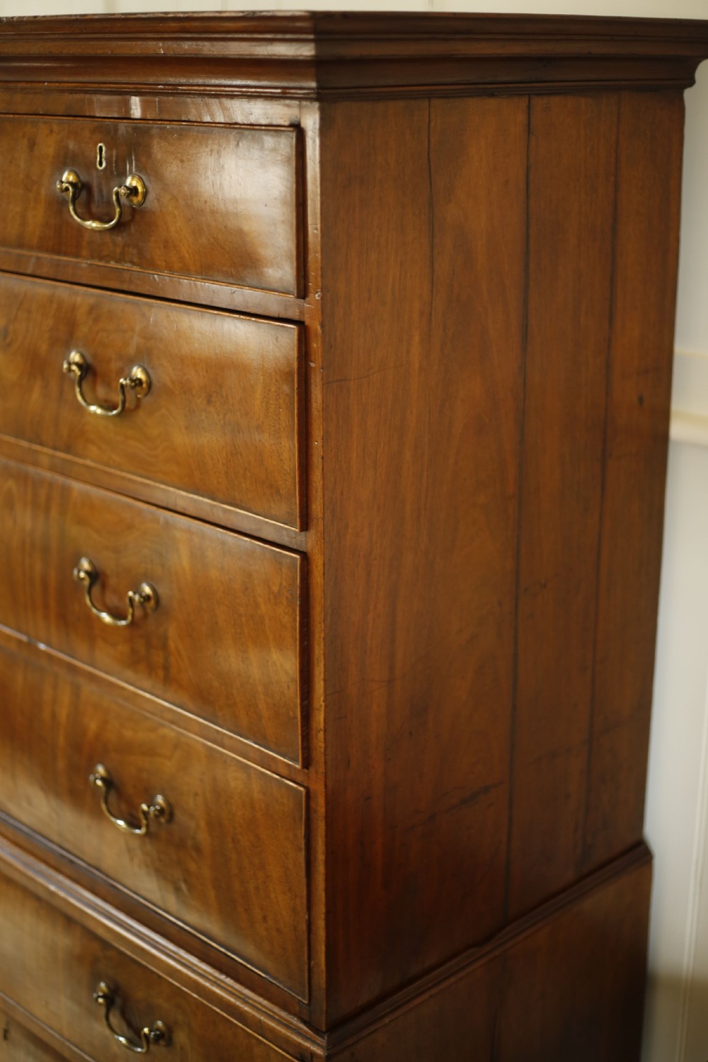 Georgian mahogany tall chest of drawers View XI